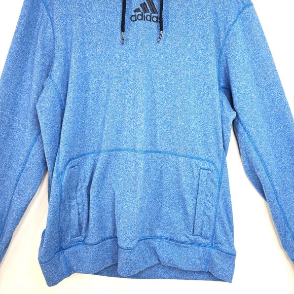Adidas Heathered Blue Pullover ClimaWarm Hoodie Sweater - Picture 4 of 8